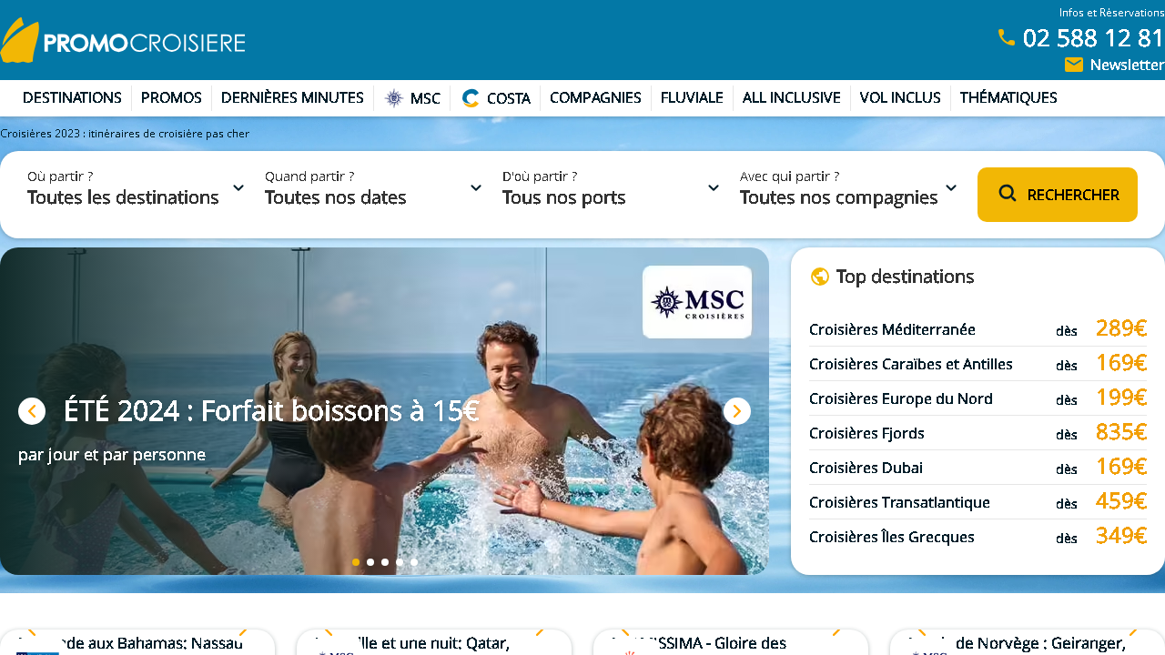 Capture d'écran de http://www.promocroisiere.be